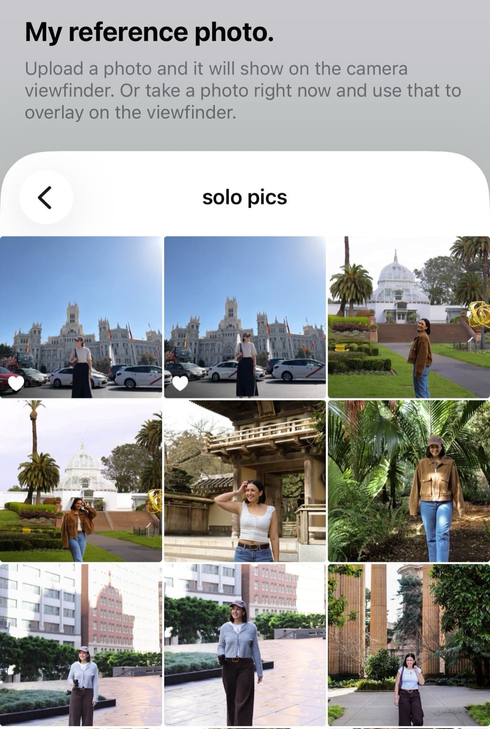 App screen showing the Me tab where you can upload your own template